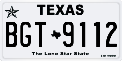 TX license plate BGT9112