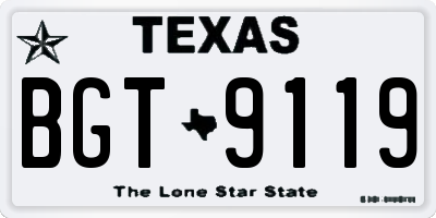 TX license plate BGT9119