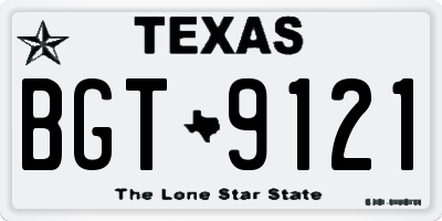 TX license plate BGT9121