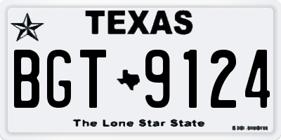 TX license plate BGT9124