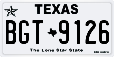 TX license plate BGT9126