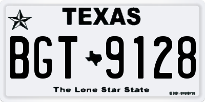 TX license plate BGT9128