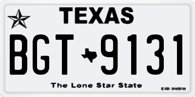 TX license plate BGT9131