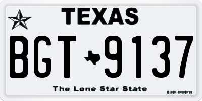 TX license plate BGT9137