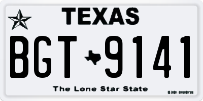 TX license plate BGT9141