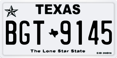 TX license plate BGT9145