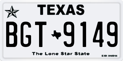 TX license plate BGT9149