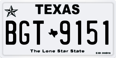 TX license plate BGT9151