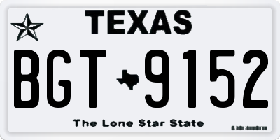 TX license plate BGT9152