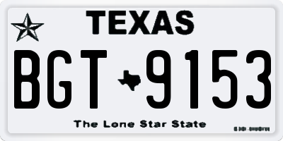 TX license plate BGT9153