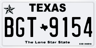 TX license plate BGT9154