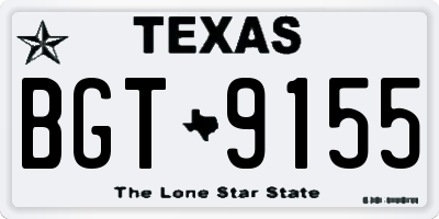 TX license plate BGT9155