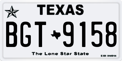 TX license plate BGT9158