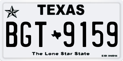 TX license plate BGT9159
