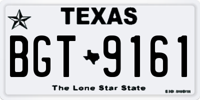 TX license plate BGT9161
