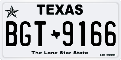 TX license plate BGT9166