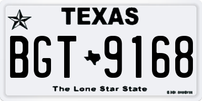 TX license plate BGT9168