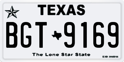 TX license plate BGT9169