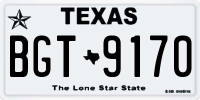 TX license plate BGT9170