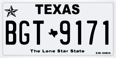 TX license plate BGT9171