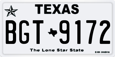 TX license plate BGT9172