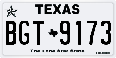 TX license plate BGT9173