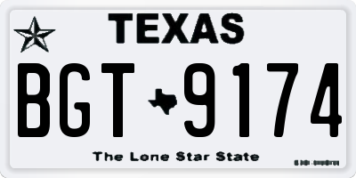 TX license plate BGT9174