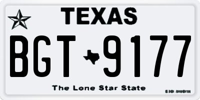 TX license plate BGT9177