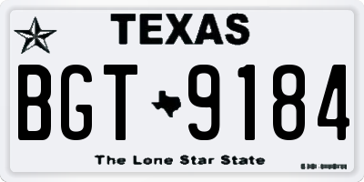 TX license plate BGT9184