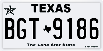 TX license plate BGT9186