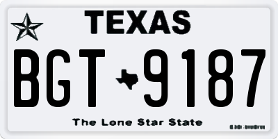 TX license plate BGT9187