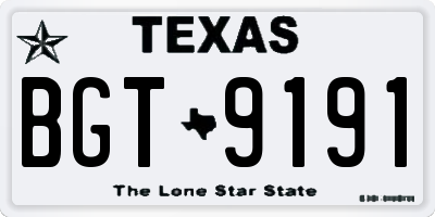 TX license plate BGT9191