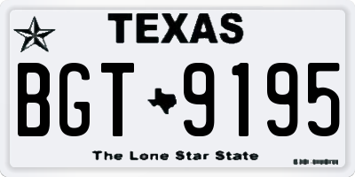 TX license plate BGT9195