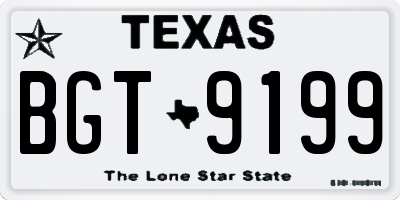 TX license plate BGT9199