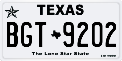 TX license plate BGT9202