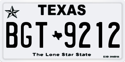 TX license plate BGT9212
