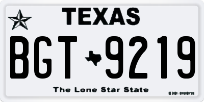 TX license plate BGT9219