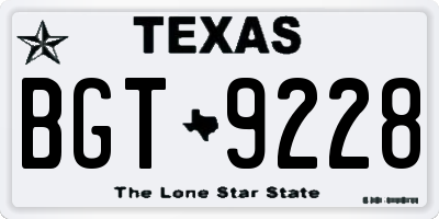 TX license plate BGT9228
