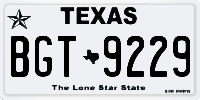 TX license plate BGT9229