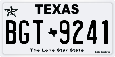TX license plate BGT9241