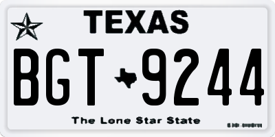 TX license plate BGT9244