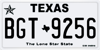 TX license plate BGT9256