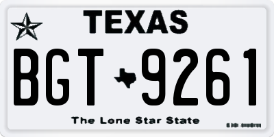 TX license plate BGT9261