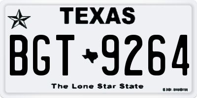 TX license plate BGT9264