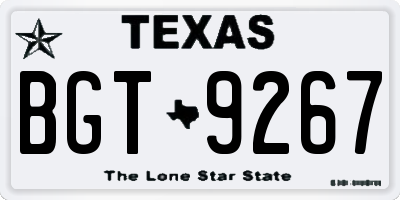 TX license plate BGT9267
