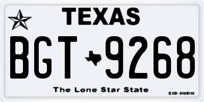 TX license plate BGT9268
