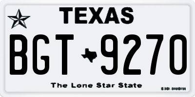 TX license plate BGT9270
