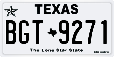 TX license plate BGT9271