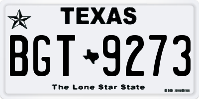 TX license plate BGT9273