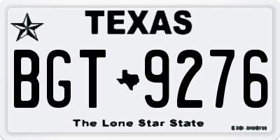 TX license plate BGT9276